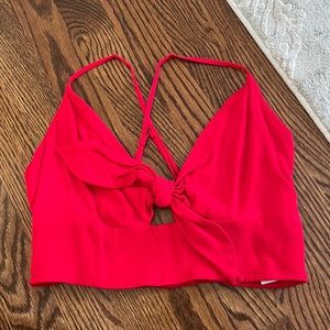 Leith red tie crop top size medium